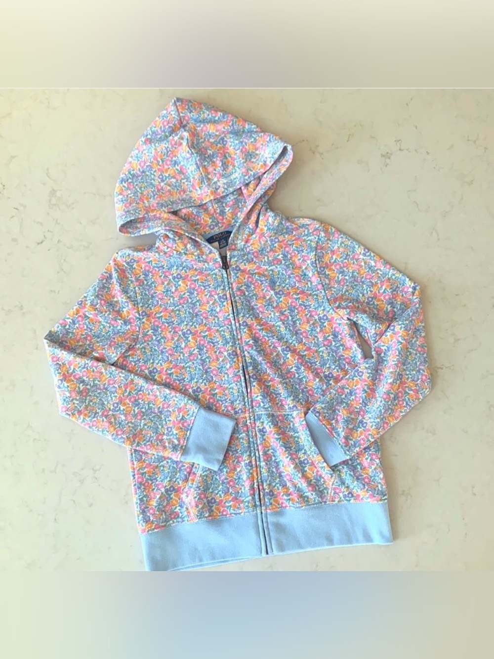 Polo Ralph Lauren Pastel Floral Zip Up Jacket Sz 3